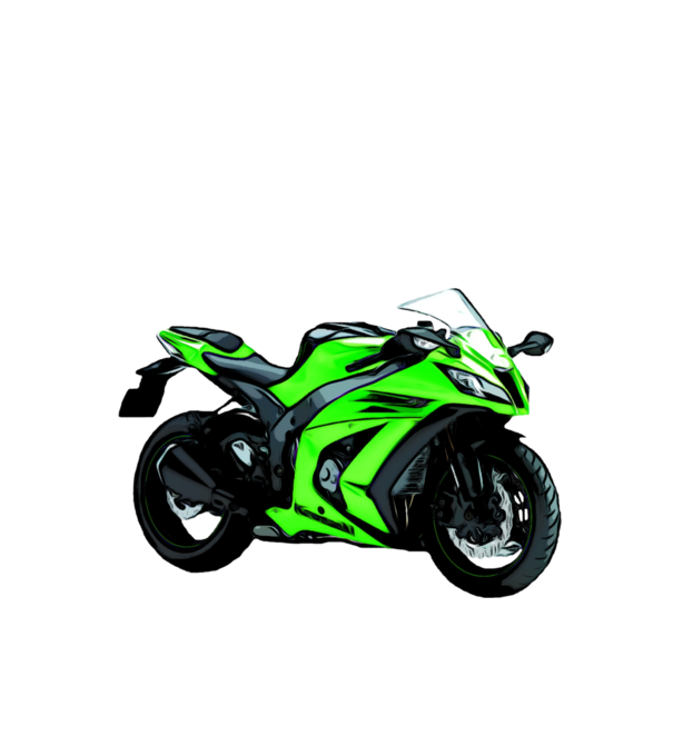 Kawasaki ninja sport motor minta fehér pólón
