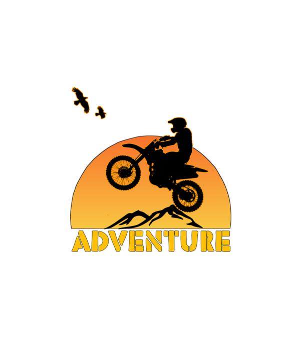Adventure minta fehér pólón