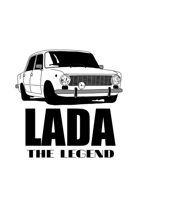 Lada minta fekete pólón