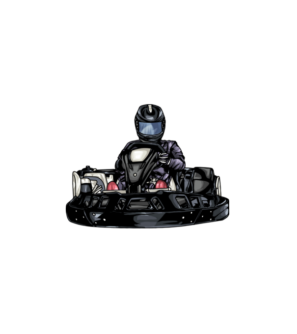 Gokart minta fehér pólón