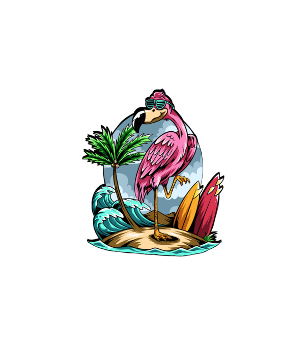 flamingo minta fehér pólón