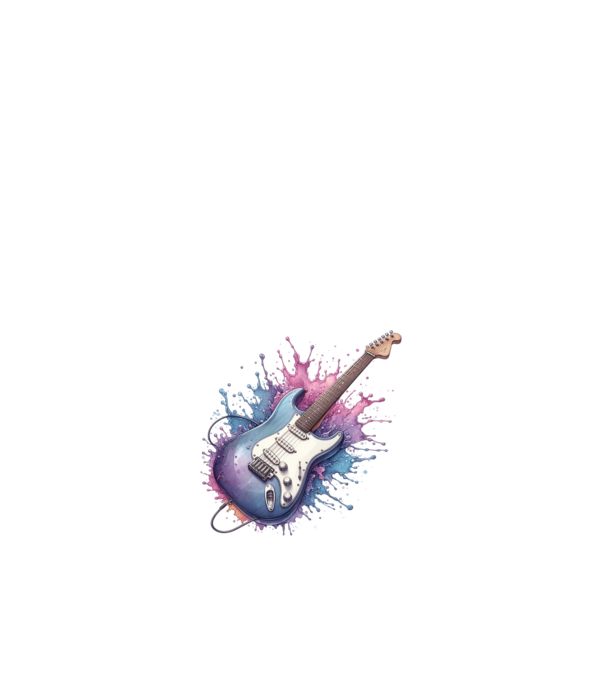 gitár minta fehér pólón