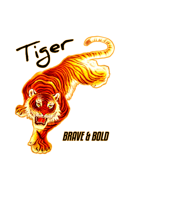 Tiger minta fekete pólón