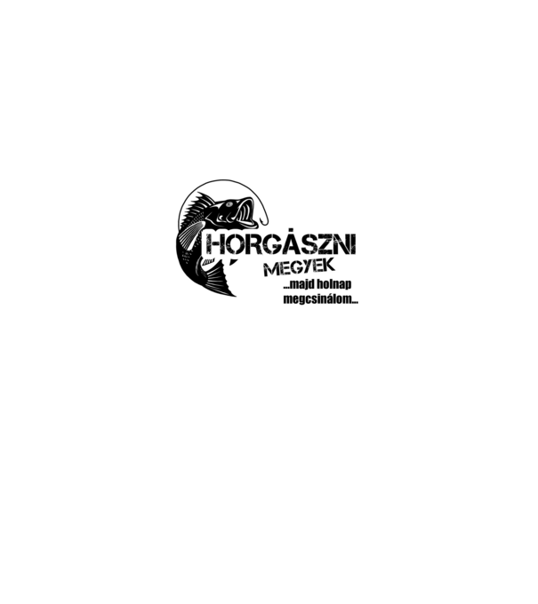 Horgászni megyek minta szürke pólón