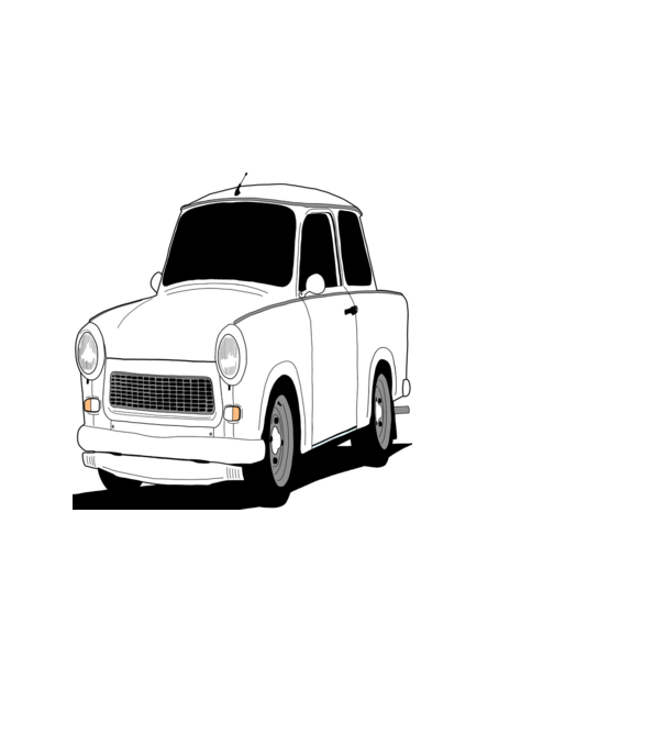 Trabant minta világoskék pólón