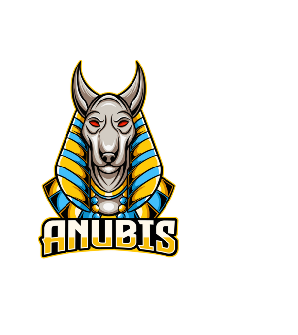 anubis minta világoskék pólón