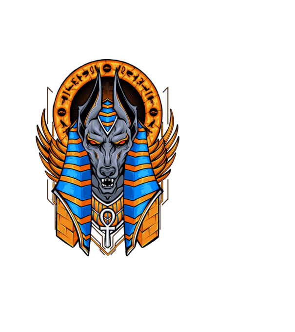 anubis minta fekete pólón