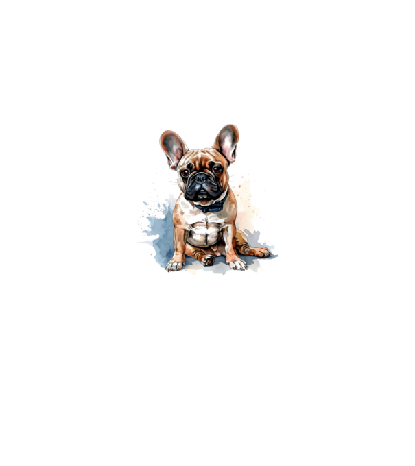 Francia bulldog minta fehér/piros pólón