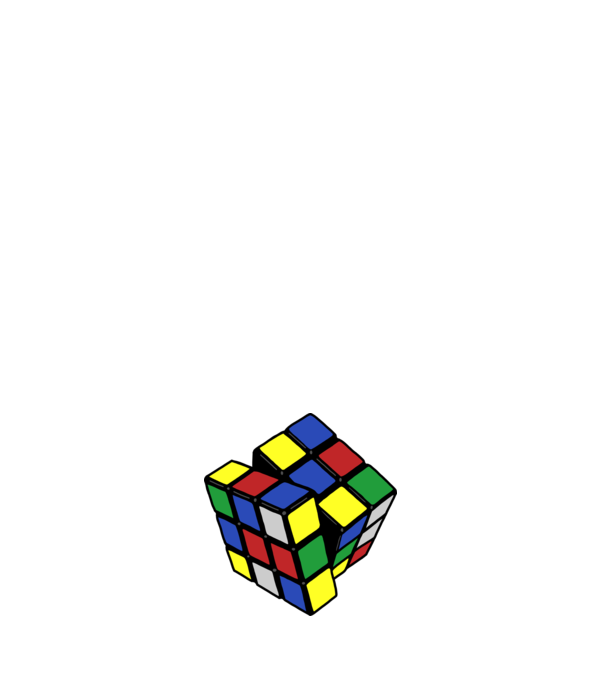 Rubik kocka minta világoskék pólón