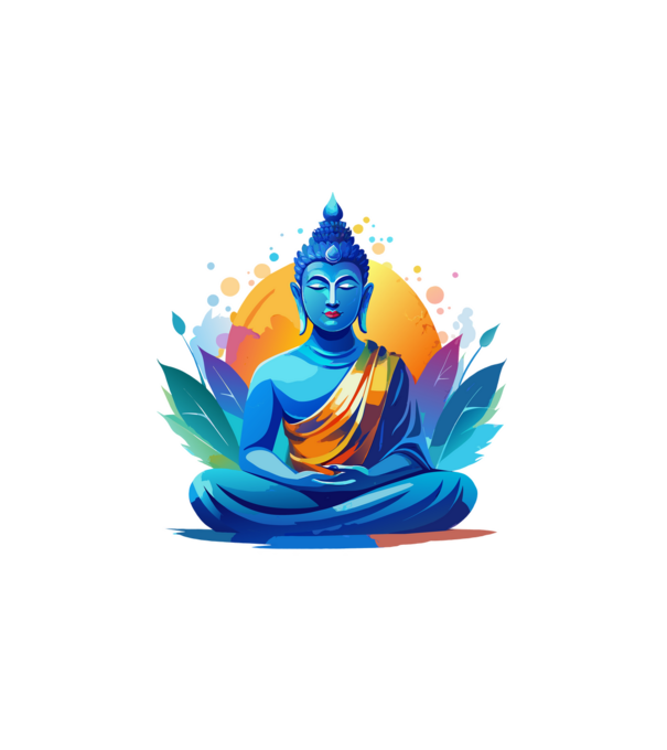 Buddha minta fehér pólón