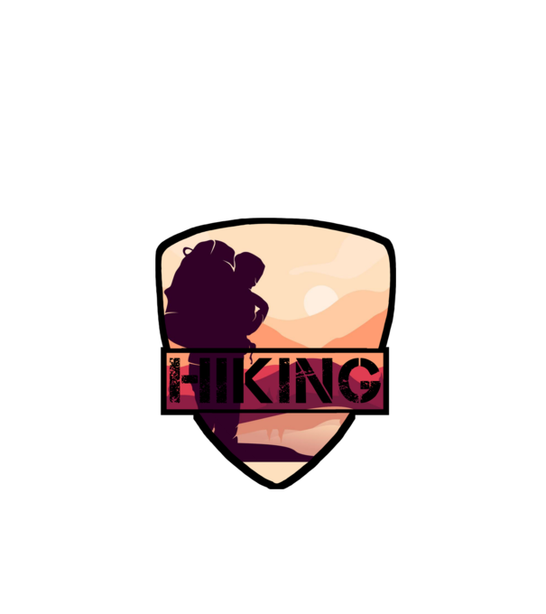 Hiking minta fekete pólón