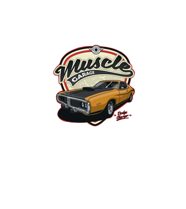 muscle car minta fekete pólón