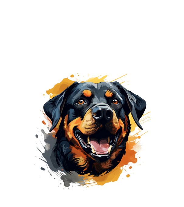 Rottweiler minta fehér pólón