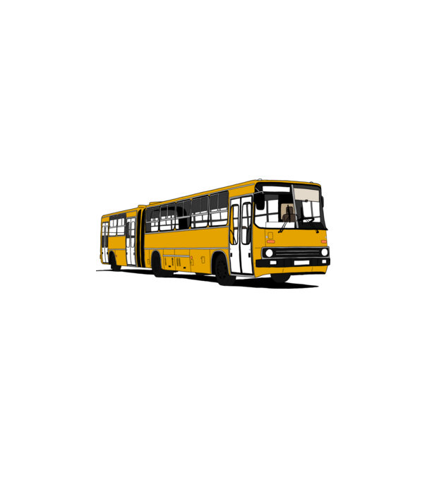 Busz minta fehér/piros pólón
