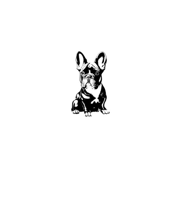Francia bulldog minta farmerkék pólón
