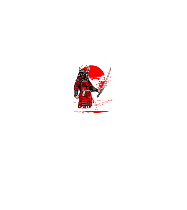 Szamuráj minta fekete pólón