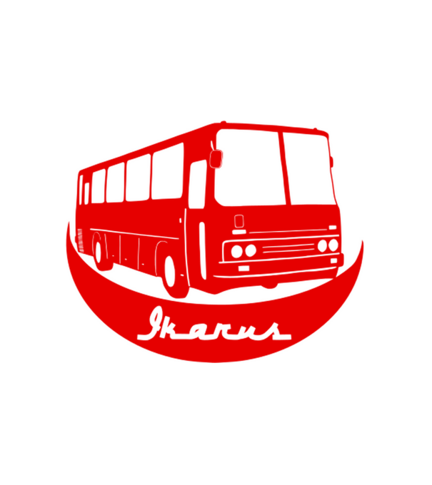 busz  színezhető minta fehér pólón