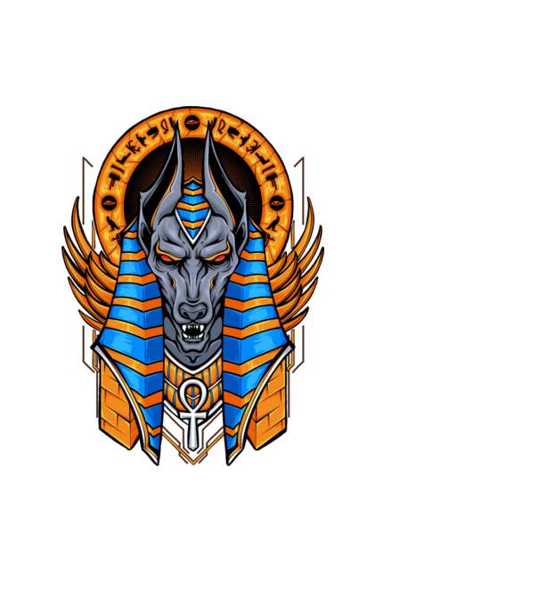 anubis minta fekete pólón