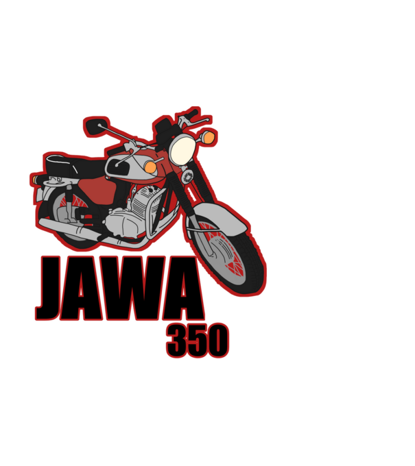 Jawa 350 minta fekete pólón