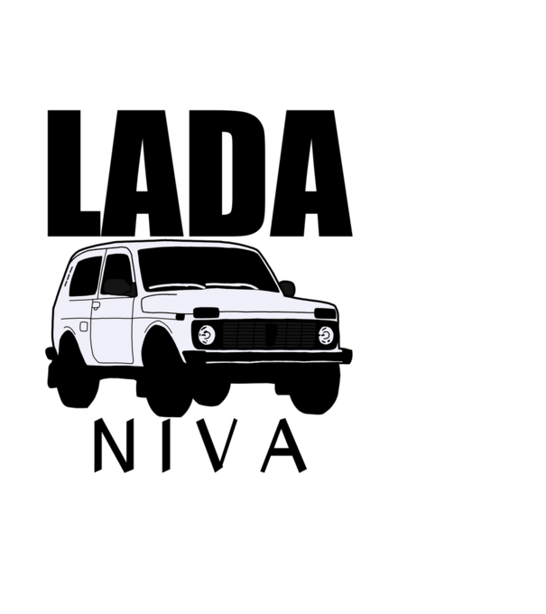 Lada Niva minta fekete pólón