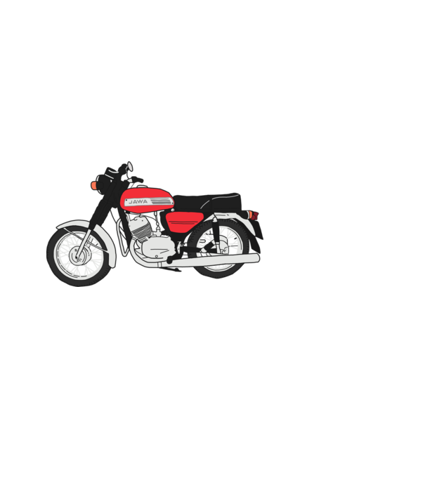 Jawa 350 minta világoskék pólón