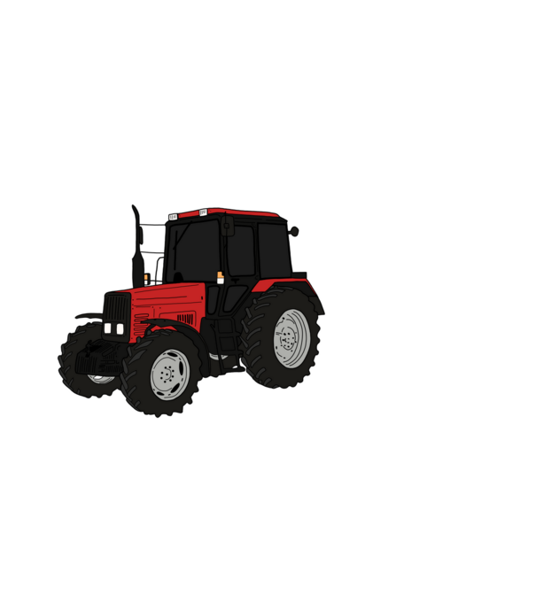 Traktor minta fehér pólón