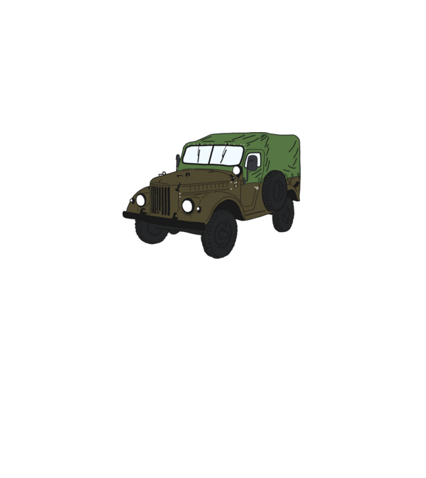 GAZ 69 minta fehér pólón