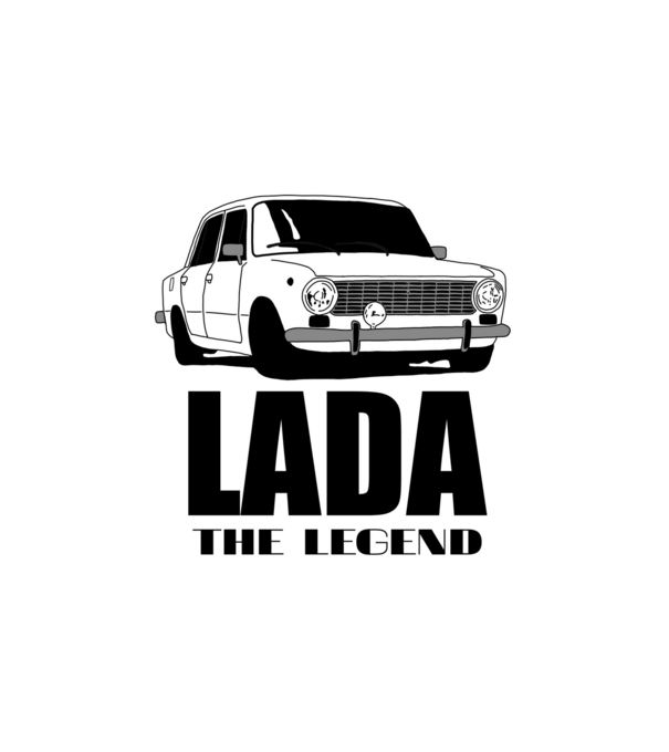 Lada minta fehér pólón