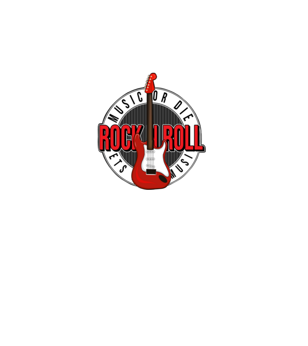 Rock and roll minta fekete pólón