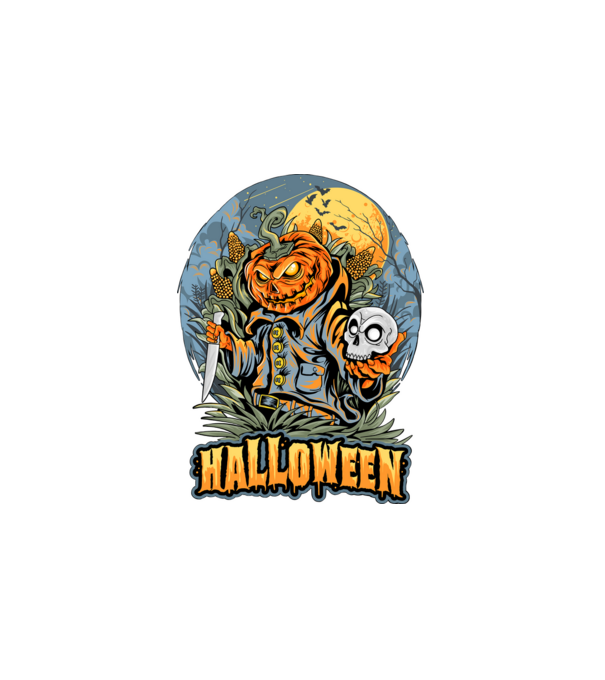 halloween minta fehér pólón