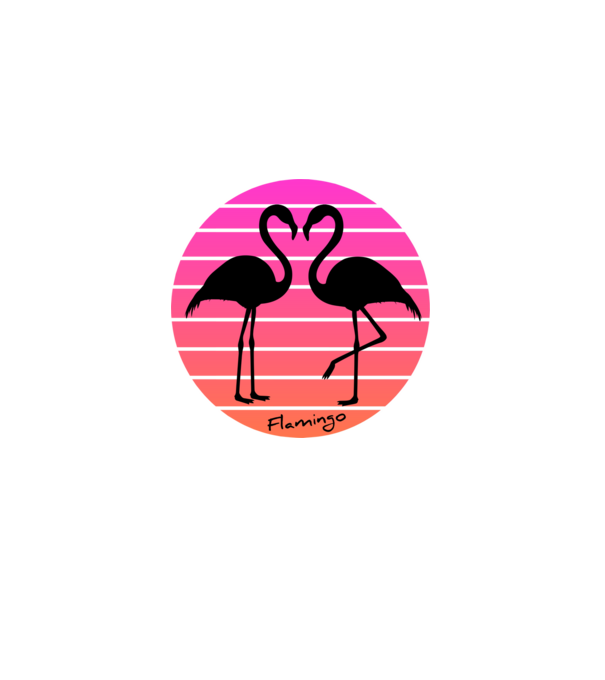 Flamingo minta fekete pólón