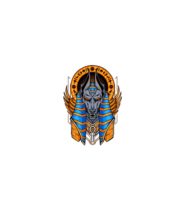 anubis minta fekete pólón