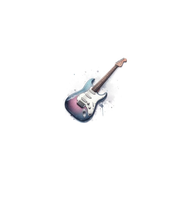 gitár minta királykék pólón