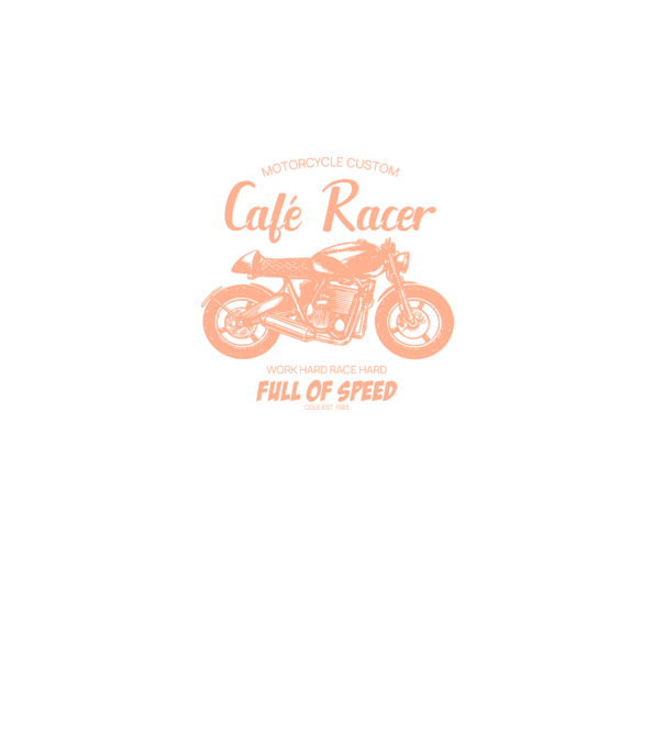 café racer minta fekete pólón