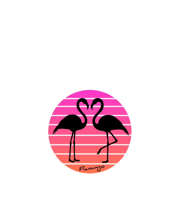 Flamingo minta fekete pólón