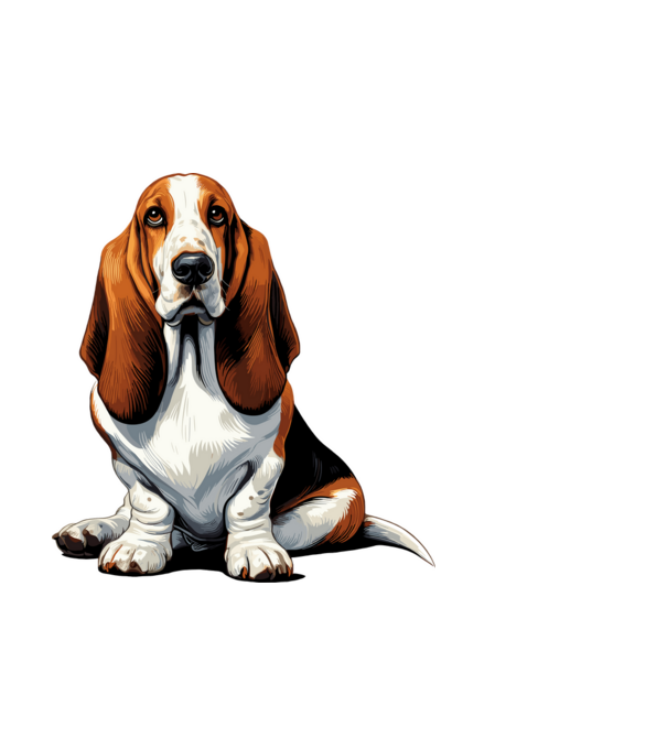 Basset hound minta világoskék pólón