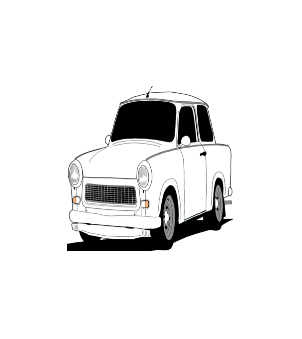 Trabant minta fehér pólón