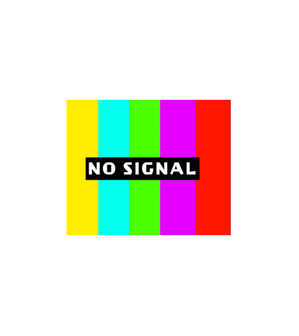 No signal minta fehér pólón