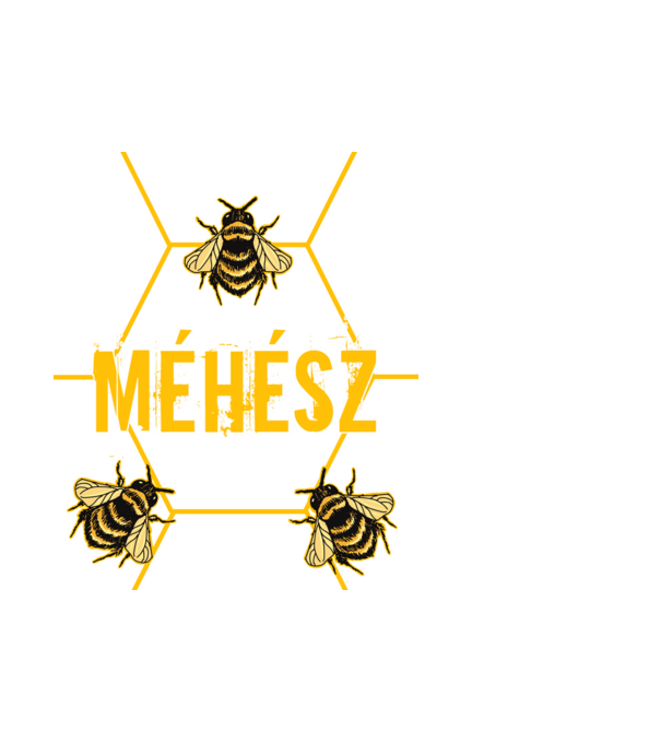 méhész minta fehér pólón