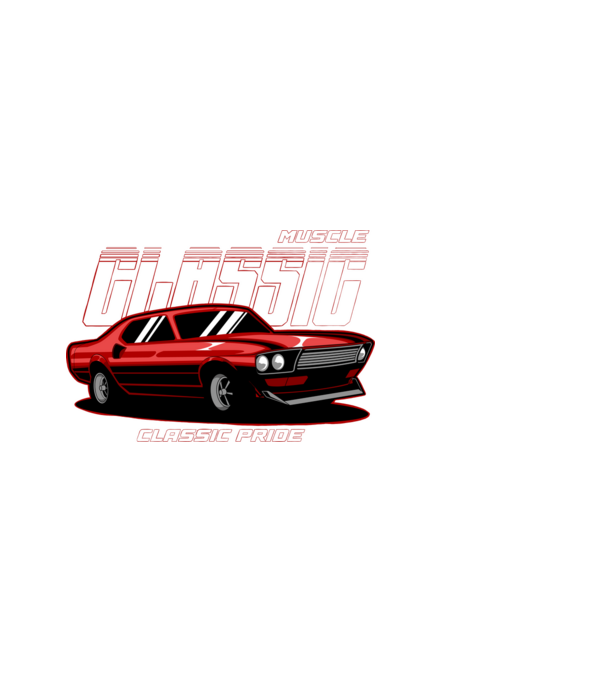 Muscle car minta fekete pólón