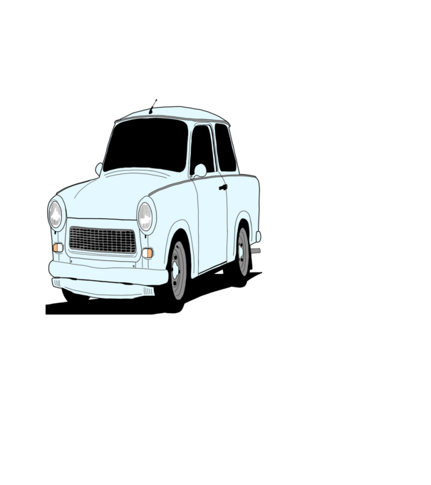 Trabant minta fehér pólón