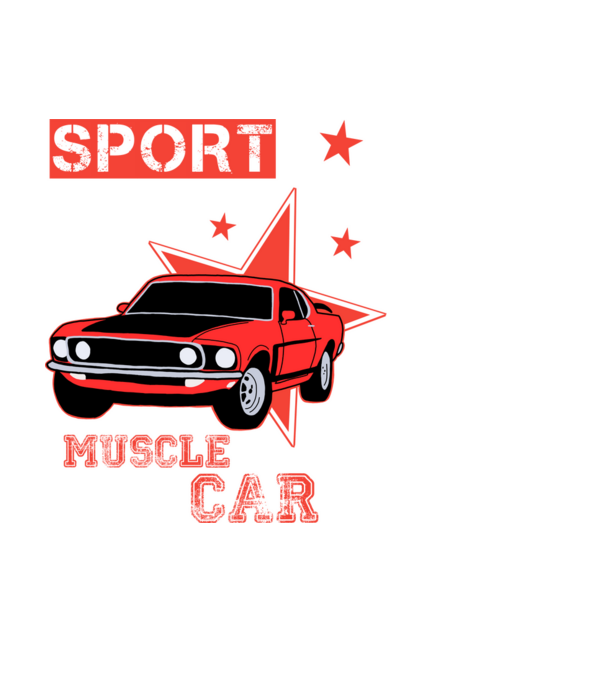 muscle car minta fekete pólón