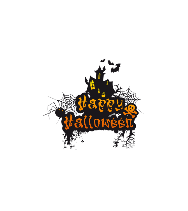 Happy Halloween minta fehér pólón