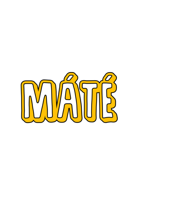 Máté minta fekete pólón