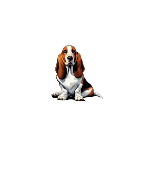 Basset hound minta szürke pólón