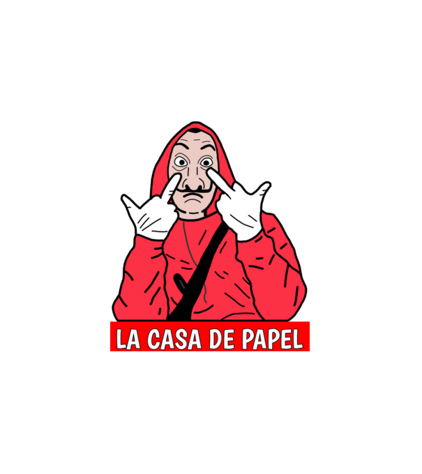 La casa de papel minta fehér pólón