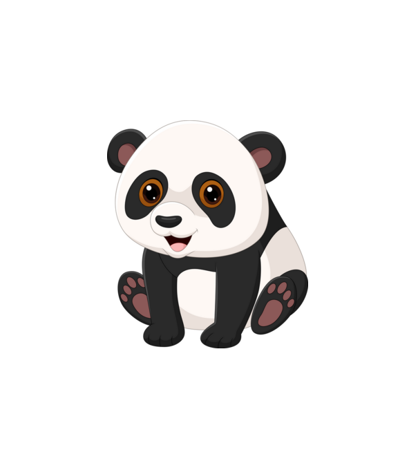 panda minta fehér pólón