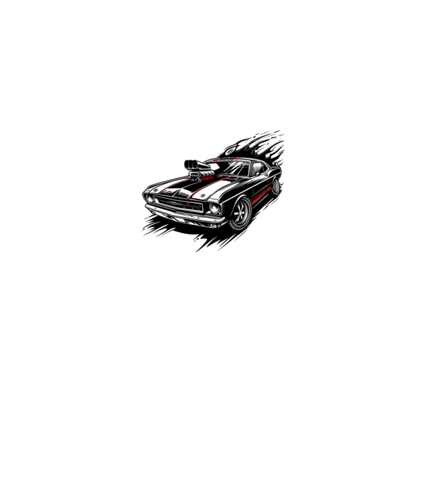 Muscle car minta királykék pólón