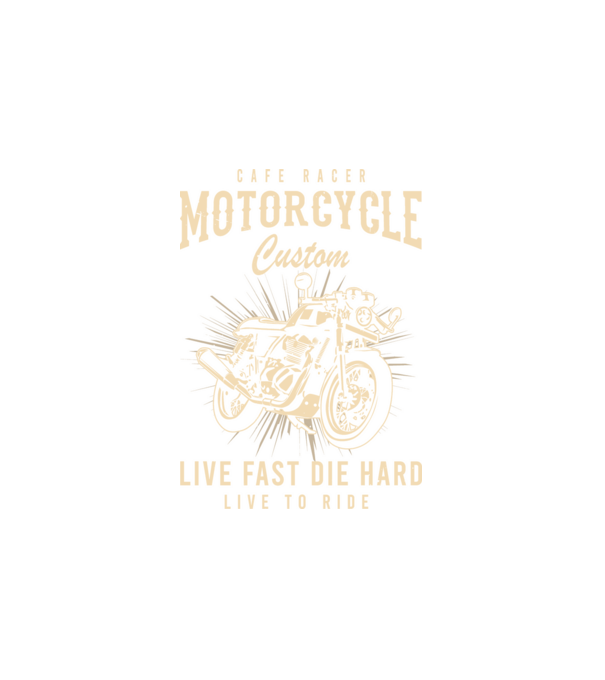 cafe racer minta fehér pólón
