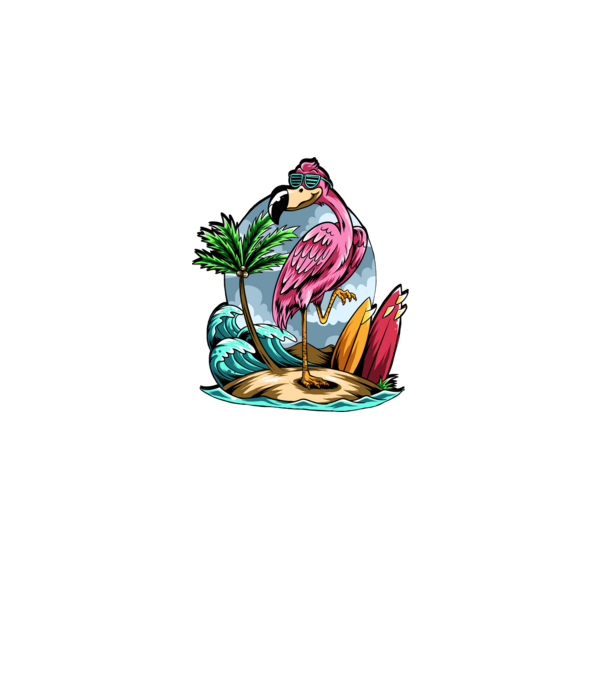 flamingo minta fekete pólón